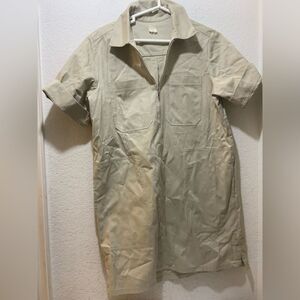 LEE MATTHEW'S Women's Mini Dress shirt front zip short Sleeve Size M